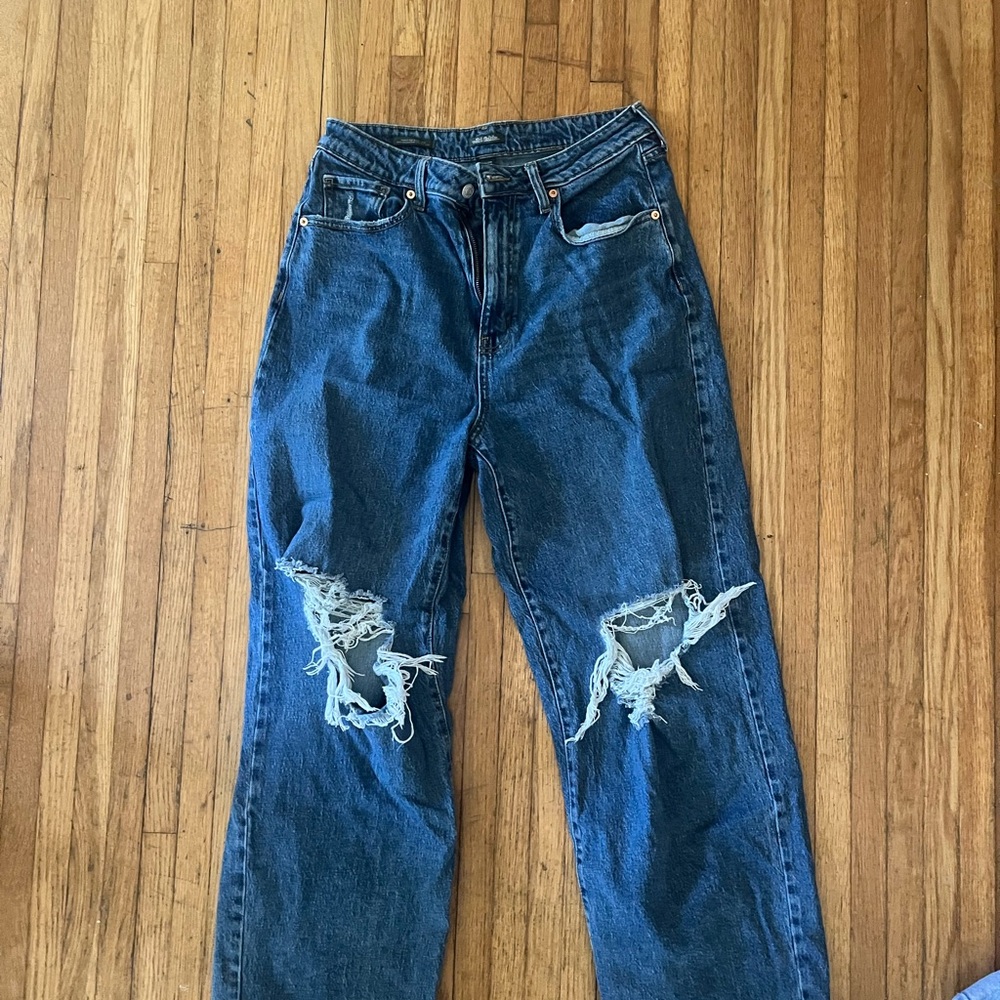 Universal Thread Women's Blue Distressed Flare Jeans